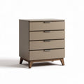Ladenkast van gelakt MDF met vier lades in beige 40 x 40 x 80cm
