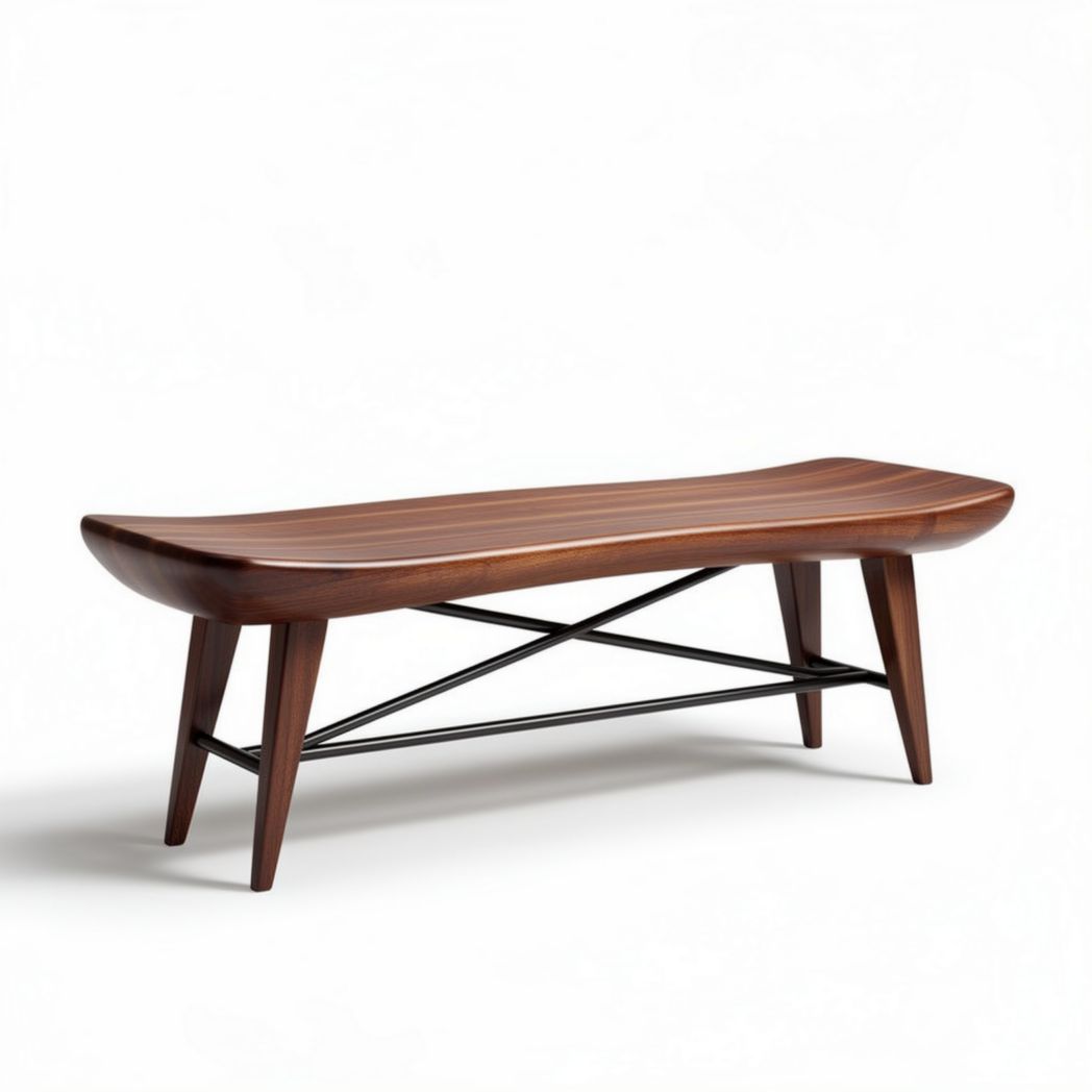 Houten salontafel met zwart metalen onderstel 150 x 70 x 40 cm