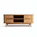 Houten tv-meubel met ribbelstructuur 120 x 40 x 50cm naturel kleur