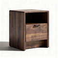 Nachttafel van hout met lade en open vak 40 x 40 x 60cm bruin